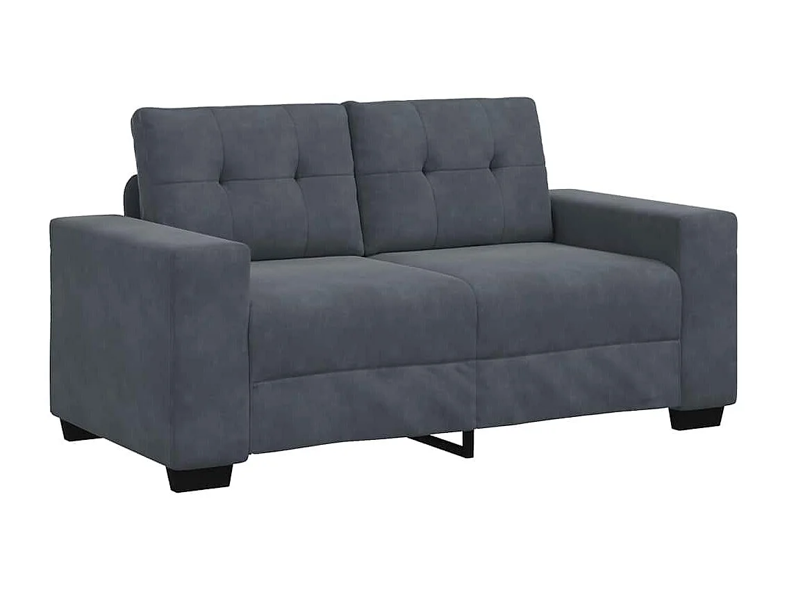 Sofá loveseat de terciopelo gris oscuro de 120 cm