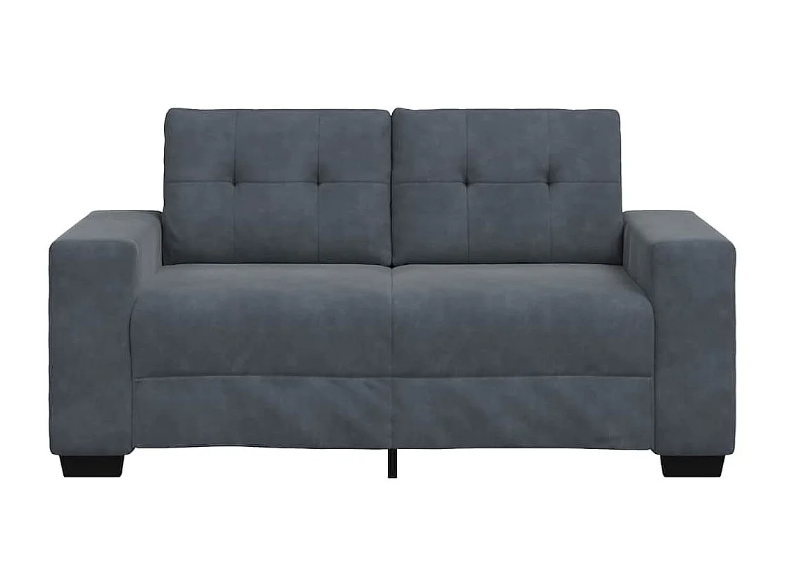 Sofá loveseat de terciopelo gris oscuro de 120 cm