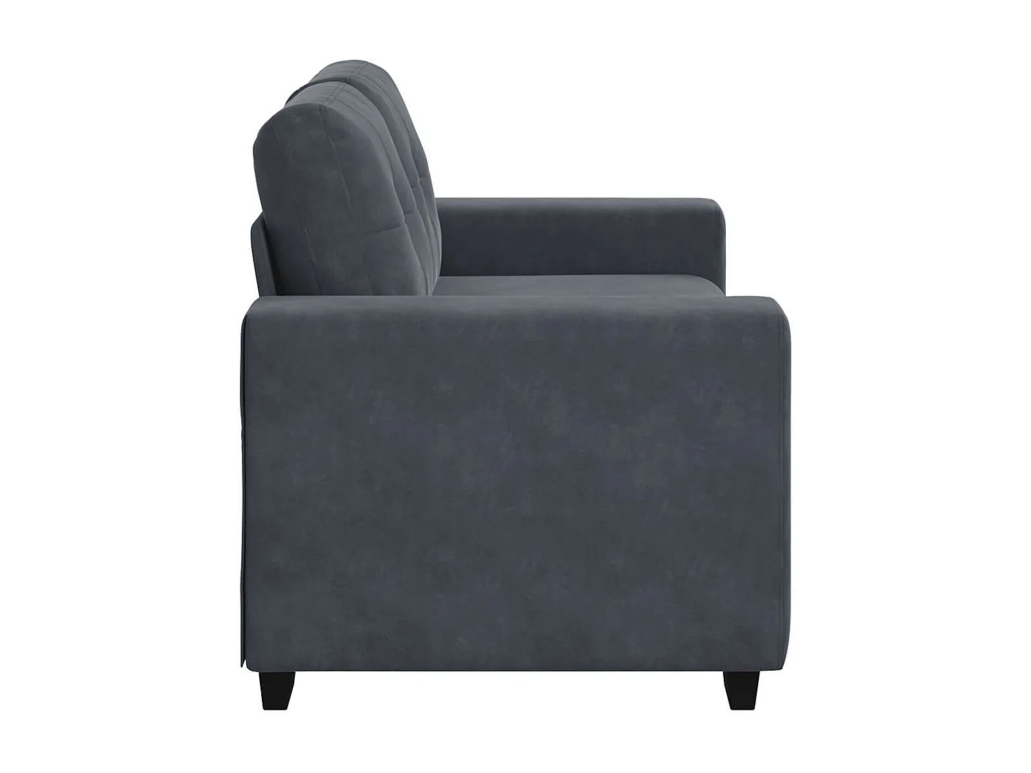 Sofá loveseat de terciopelo gris oscuro de 120 cm