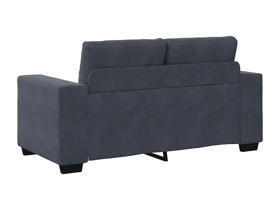 Sofá loveseat de terciopelo gris oscuro de 120 cm
