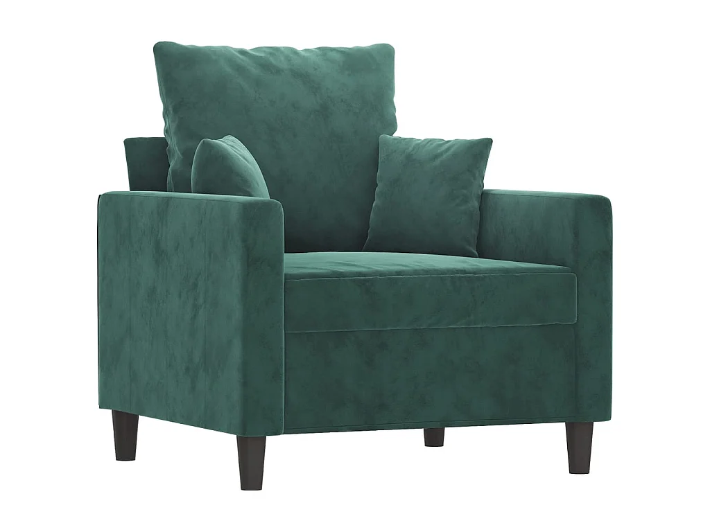 Poltrona con poggiapiedi Verde scuro 60 cm Velluto