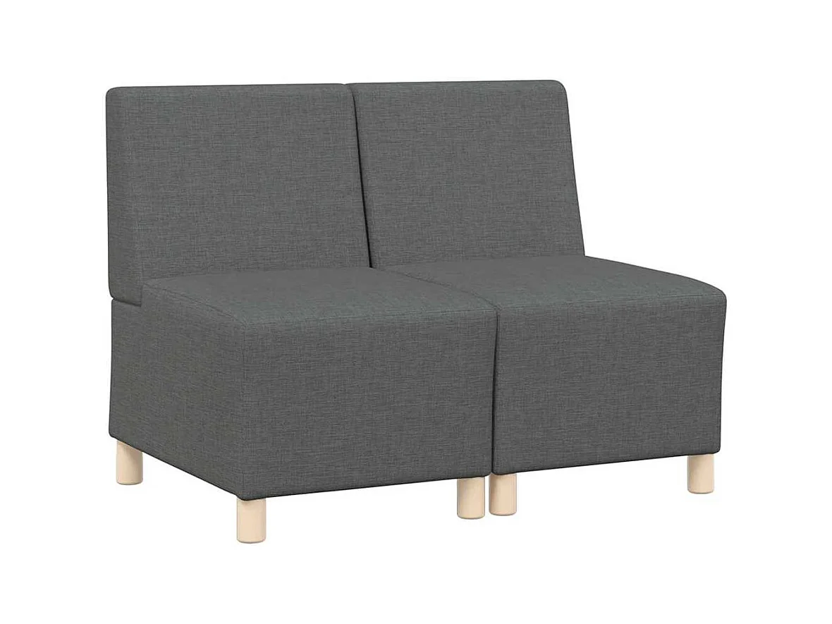 Unité de Sofa Modulaire Sans Accoudoirs 2 pcs Gris foncé