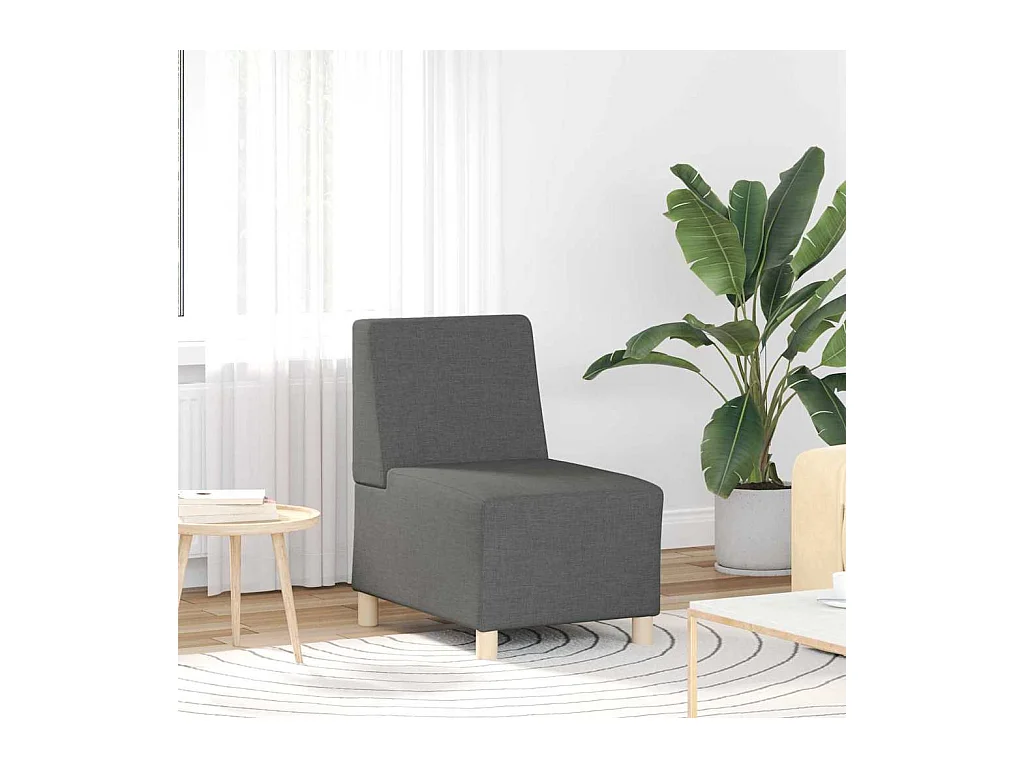 Unité de Sofa Modulaire Sans Accoudoirs 2 pcs Gris foncé