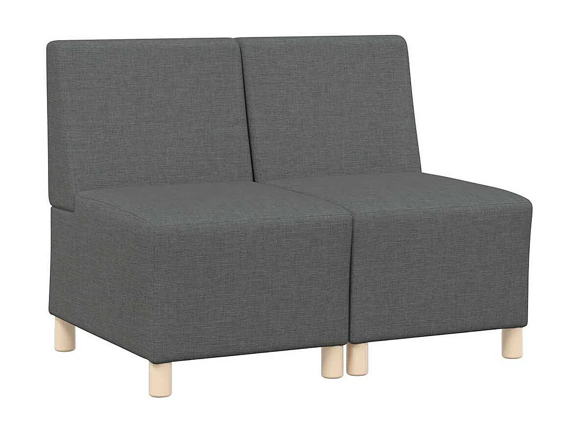 Modulaire bank zonder armleuningen 2 stuks donkergrijs