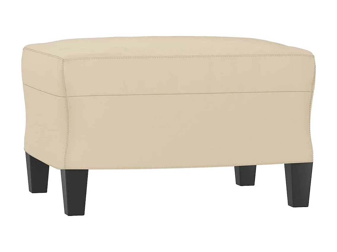 Canapé 3 places avec repose-pieds Crème 180 cm Tissu microfibre