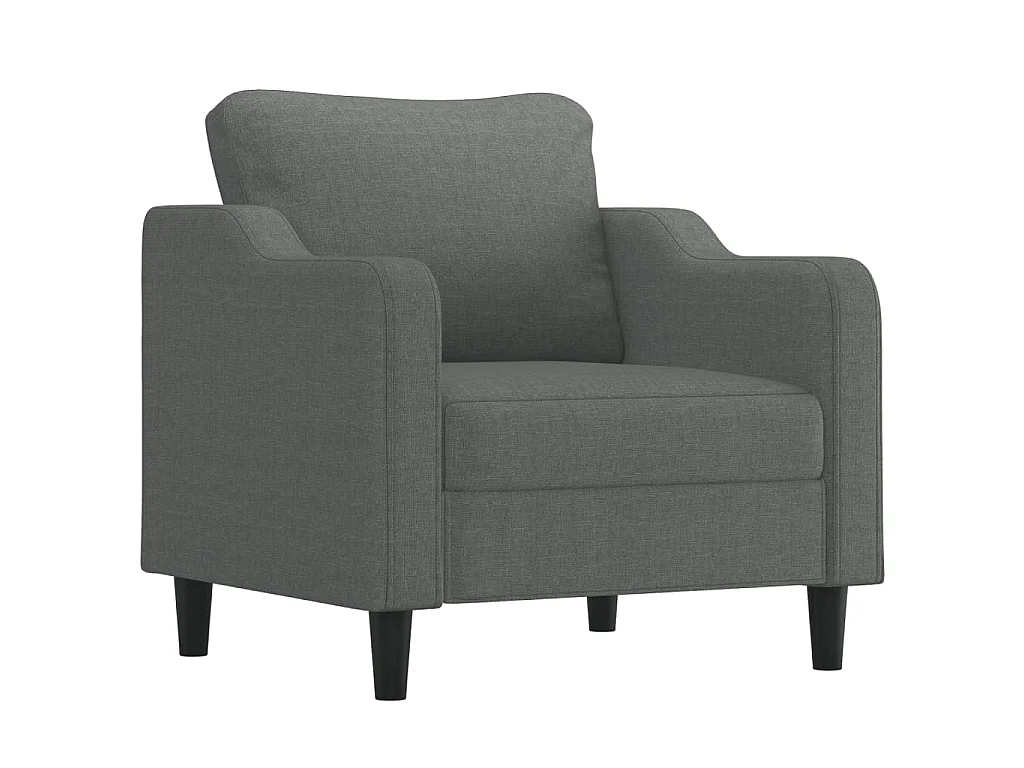 Poltrona con poggiapiedi Grigio scuro 60 cm Tessuto