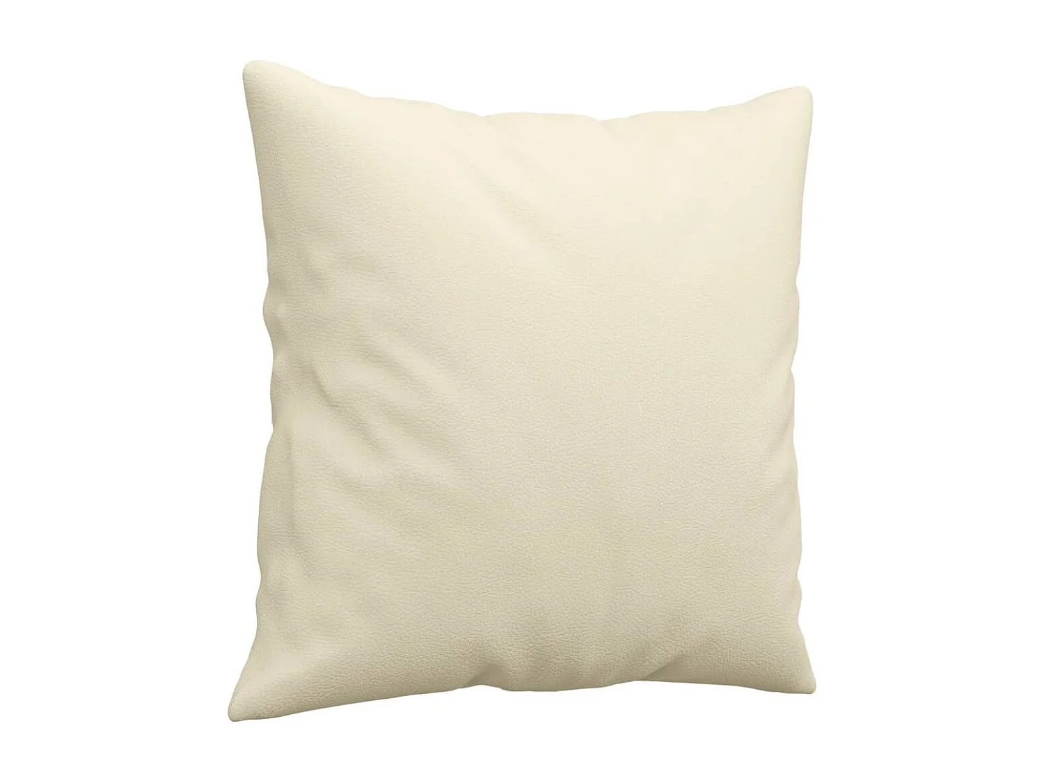 Sofá de 3 plazas con cojines color crema de 180 cm en piel sintética.