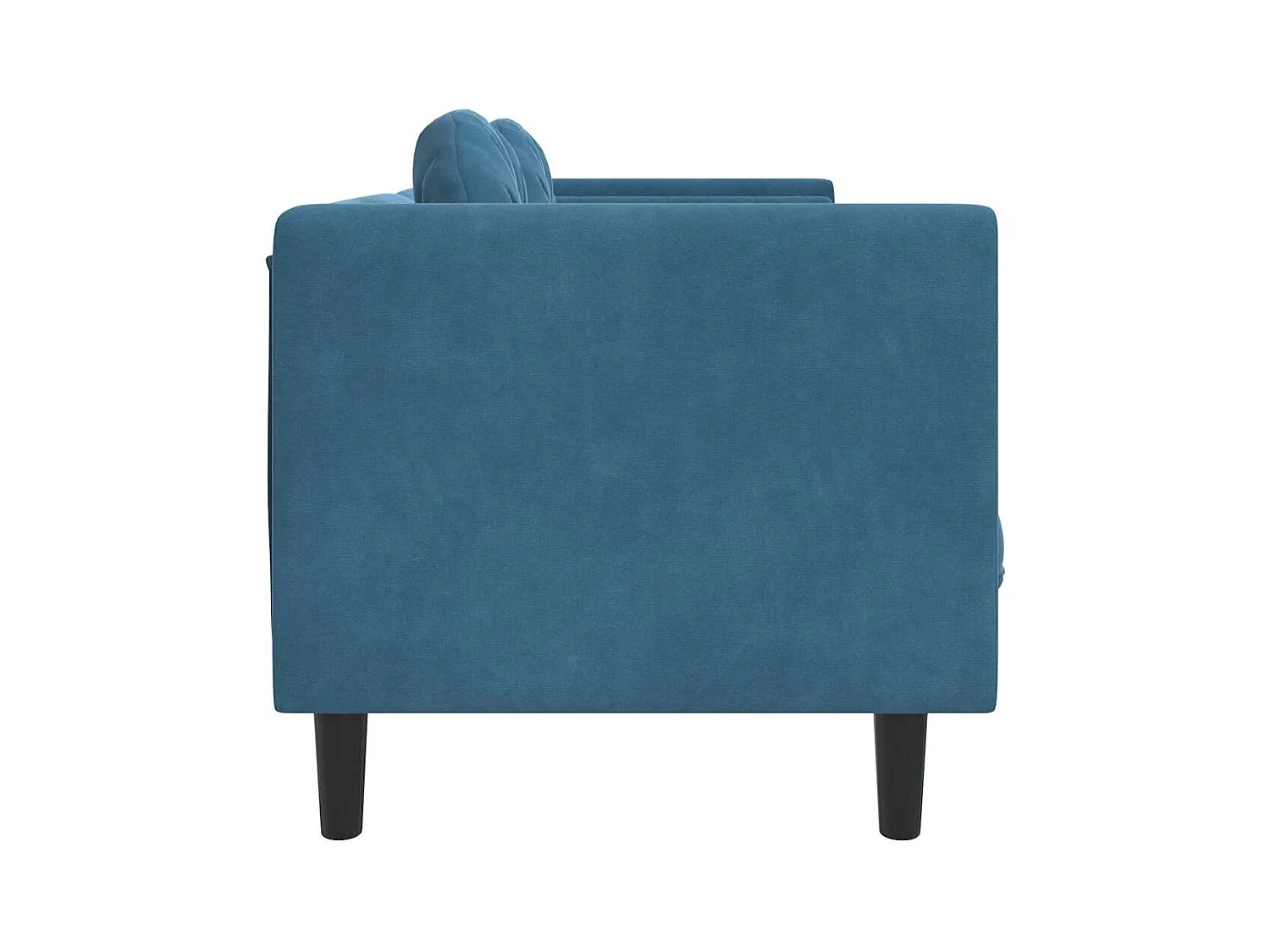 3-Sitzer-Sofa aus blauem Samt mit Kissen