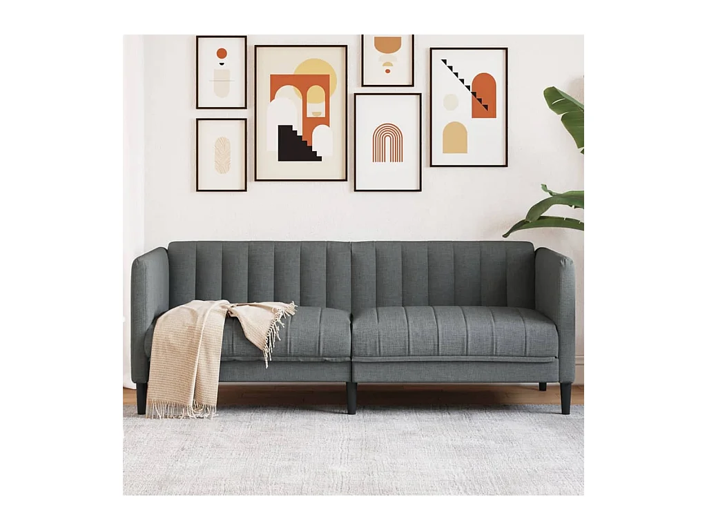 Donkergrijze stoffen 2-zitsbank