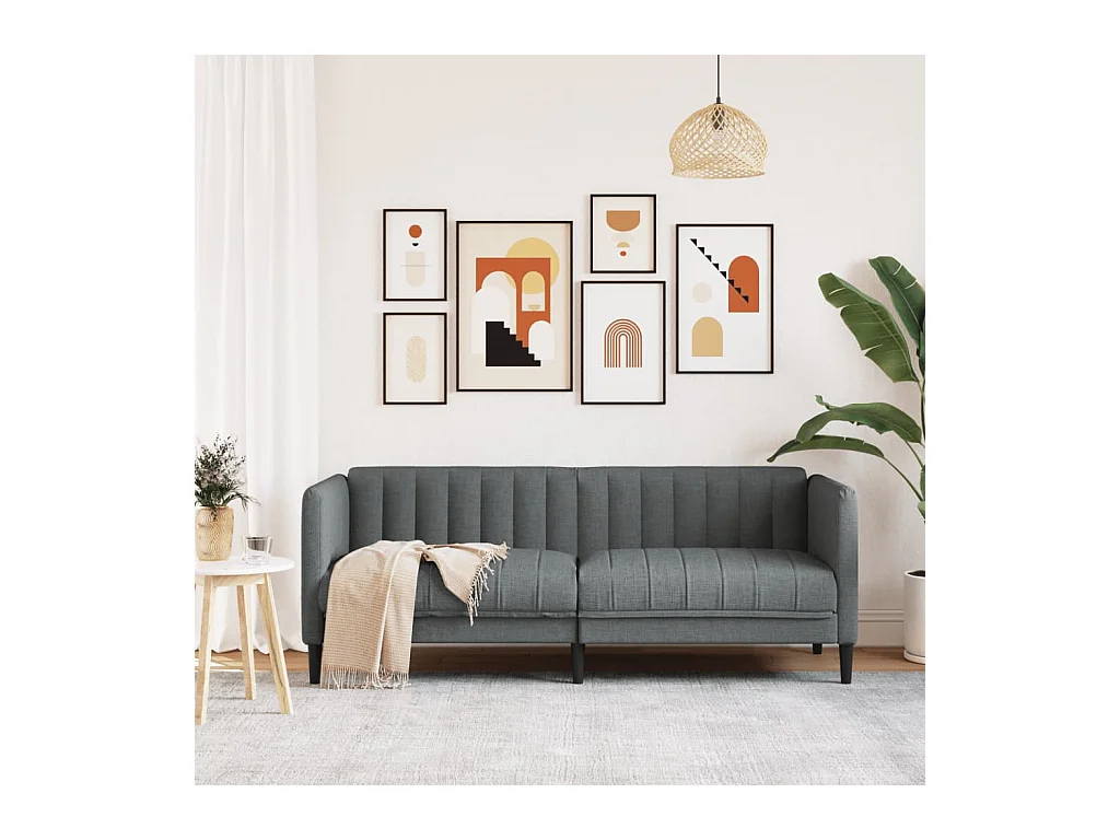 Donkergrijze stoffen 2-zitsbank