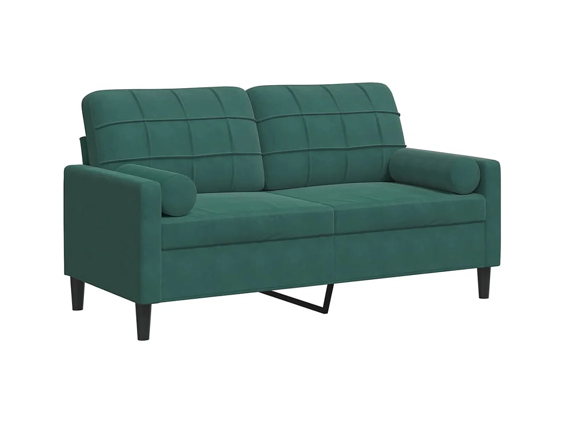 2-zitsbank met donkergroene kussens 140 cm fluweel