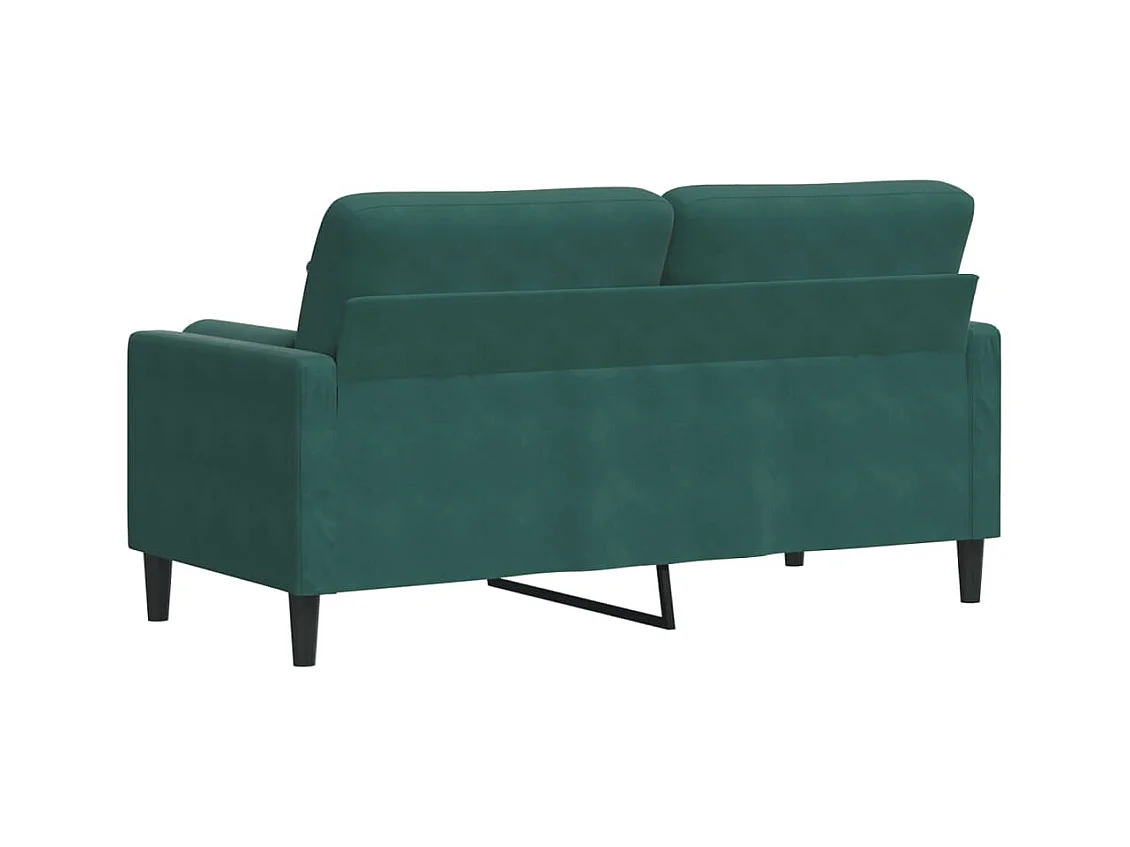 2-zitsbank met donkergroene kussens 140 cm fluweel