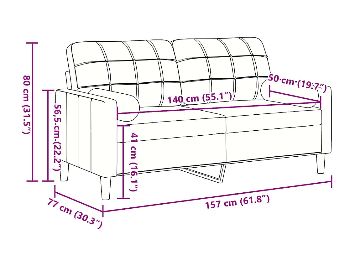 2-zitsbank met donkergroene kussens 140 cm fluweel