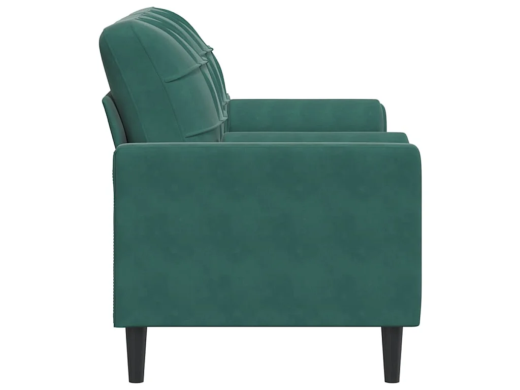 Canapé 2 places avec oreillers vert foncé 140 cm velours