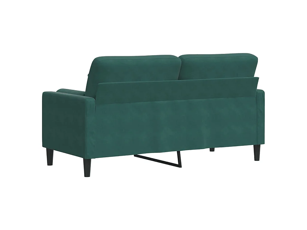 Canapé 2 places avec oreillers vert foncé 140 cm velours