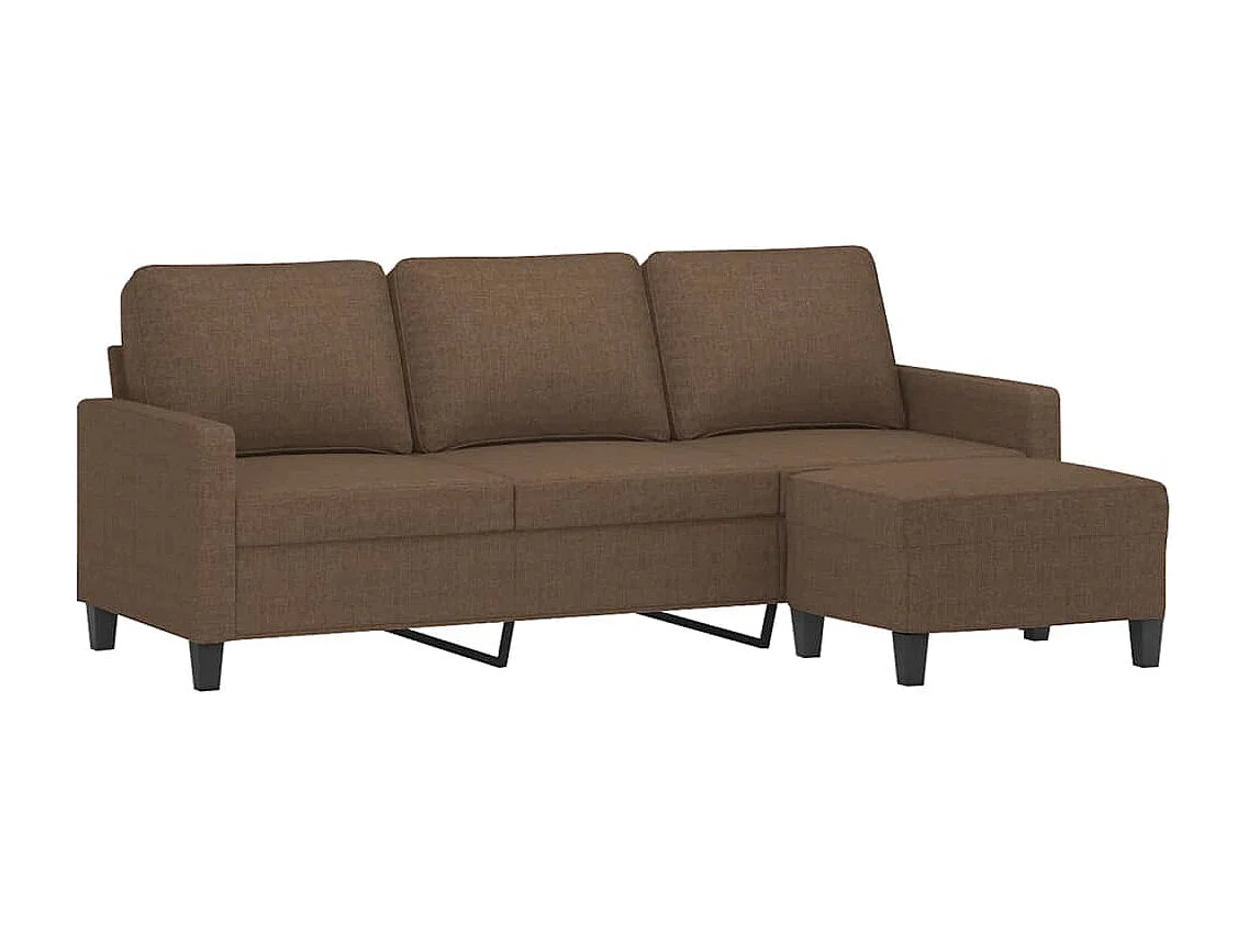 3-zitsbank met voetenbank Bruin 180 cm Stof