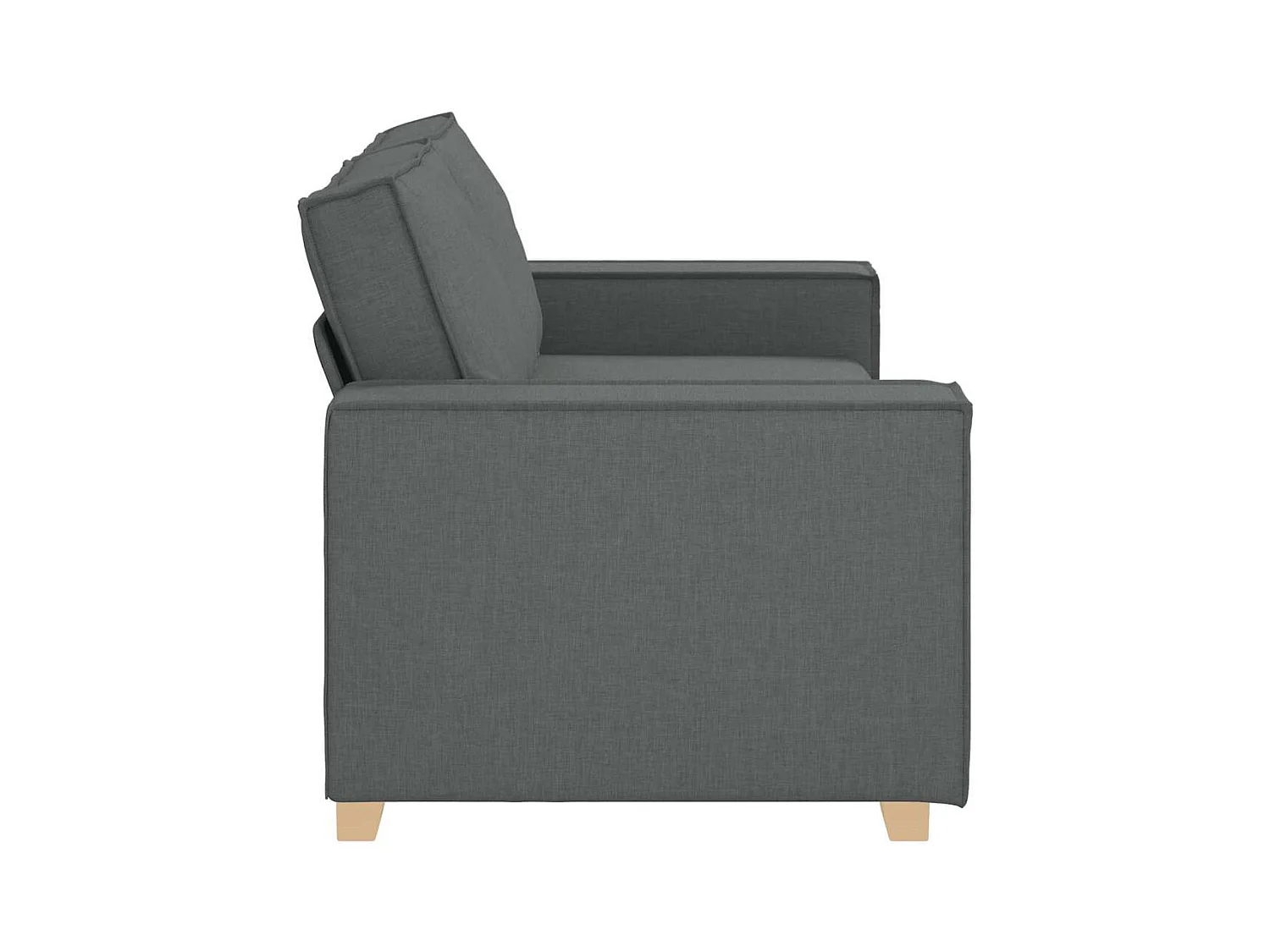 Canapé 2 places Gris foncé 140 cm Tissu