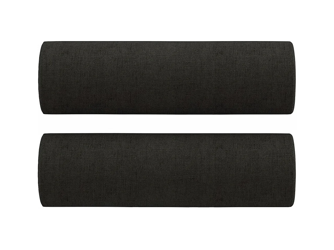 Sofá de 2 plazas con cojines decorativos tela negra 120 cm