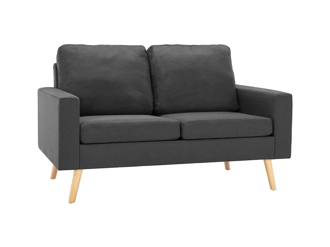 Conjunto de sofá de 2 piezas en tela gris oscuro