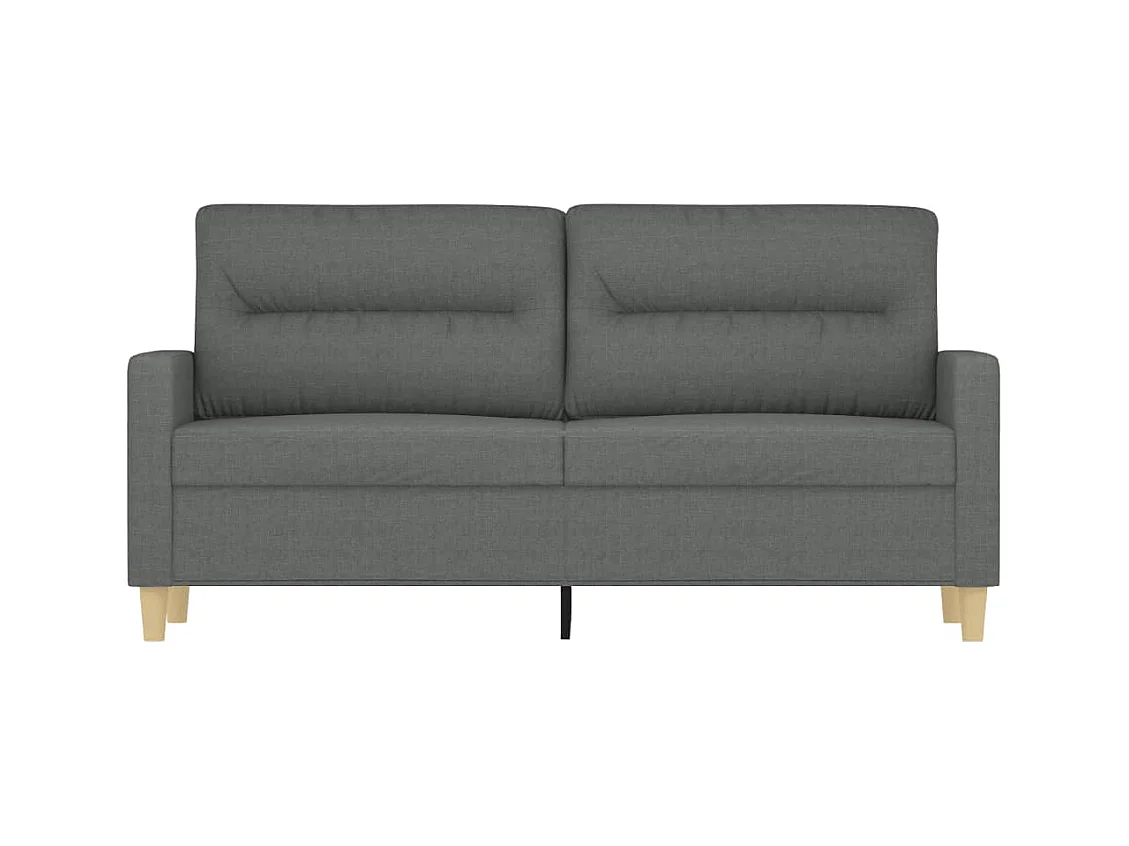 Canapé à 2 places Gris foncé 140 cm Tissu