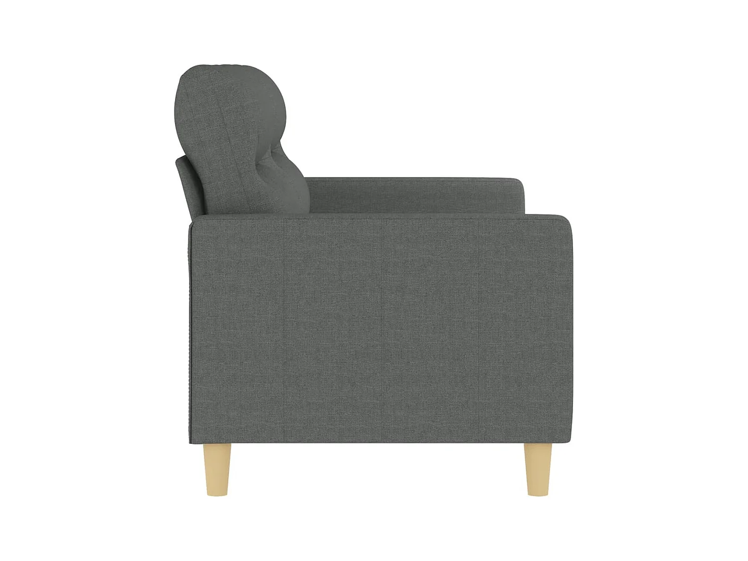 Canapé à 2 places Gris foncé 140 cm Tissu