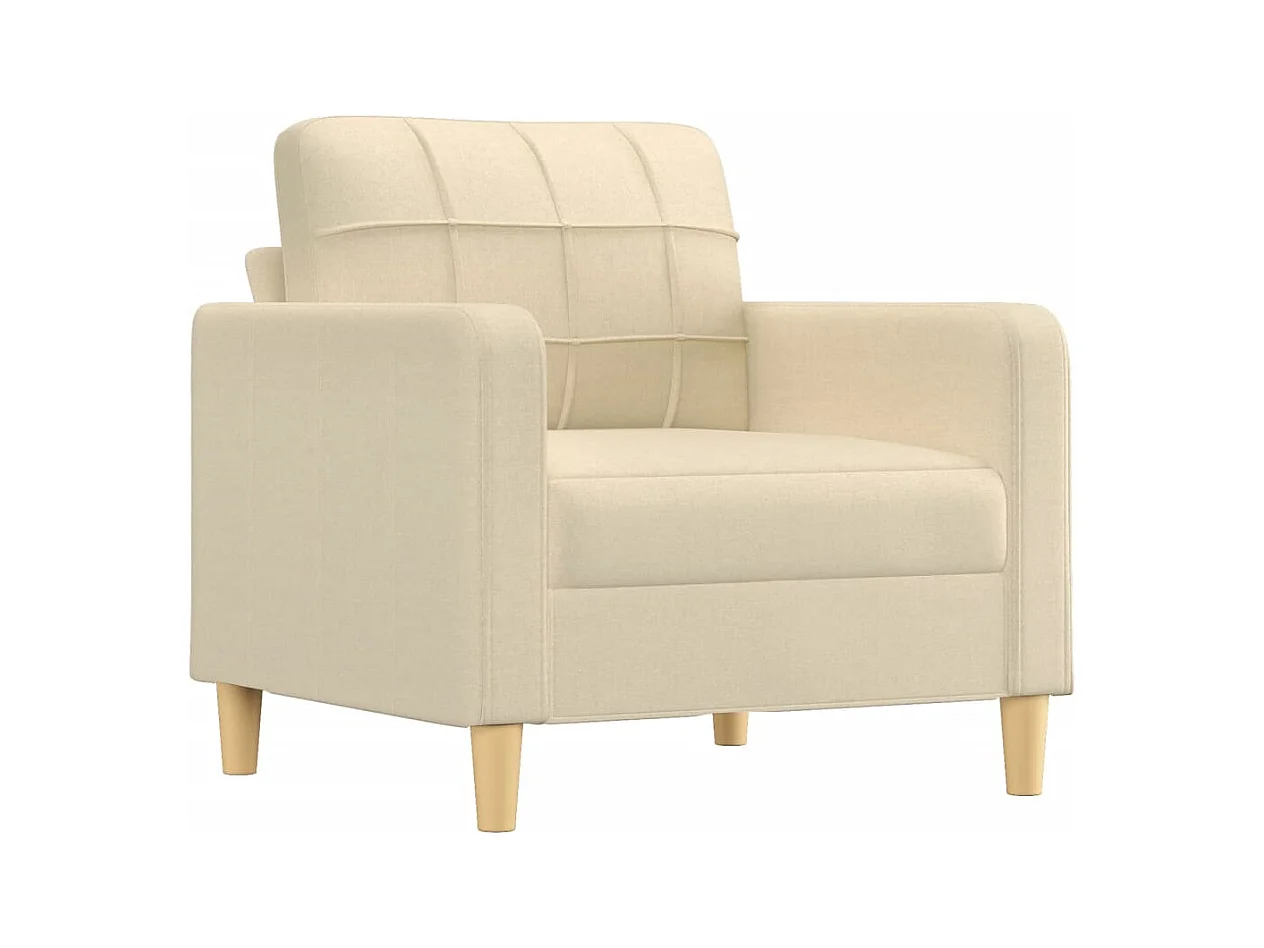 Set di divani 4 pezzi con cuscini in tessuto color crema