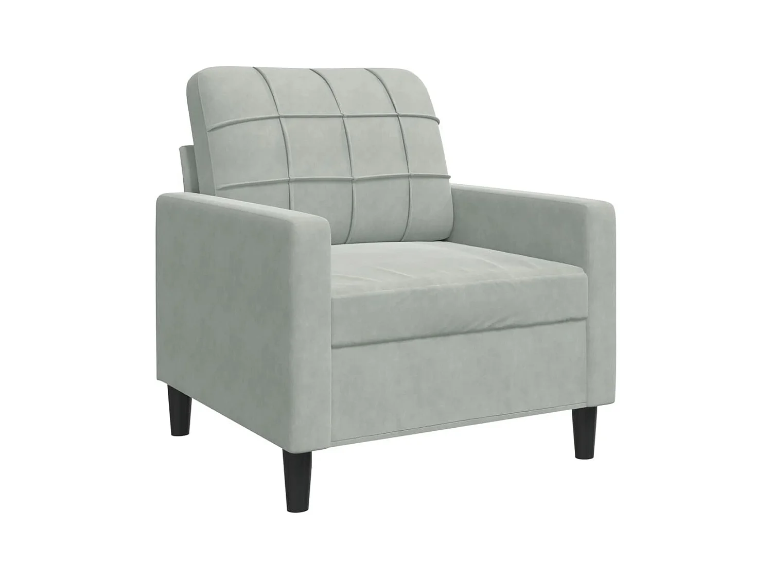 Lichtgrijze fauteuil 60 cm fluweel