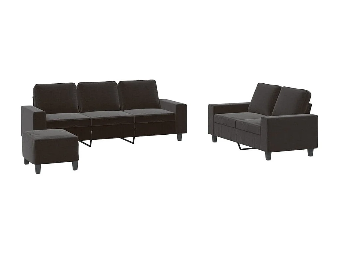 Conjunto de sofá de 3 piezas de tela negra