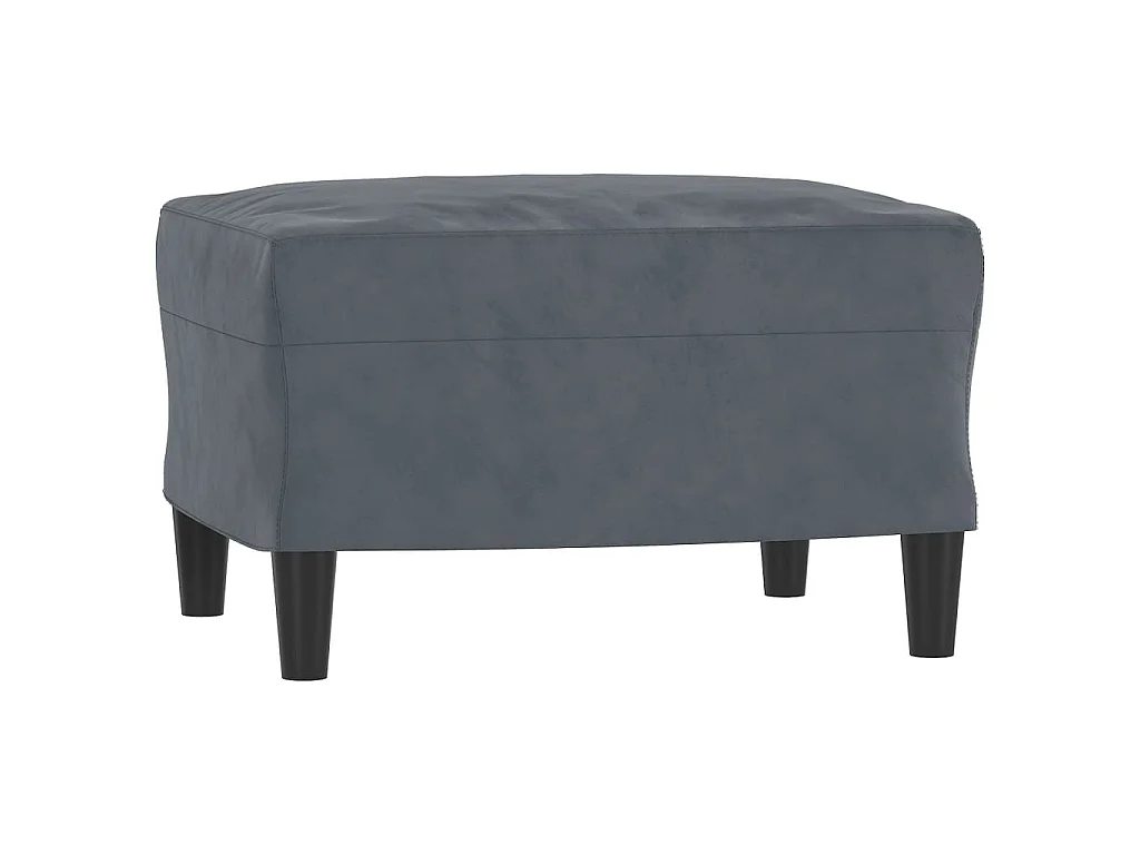 3-Sitzer-Sofa mit Fußhocker Dunkelgrau 180 cm Samt
