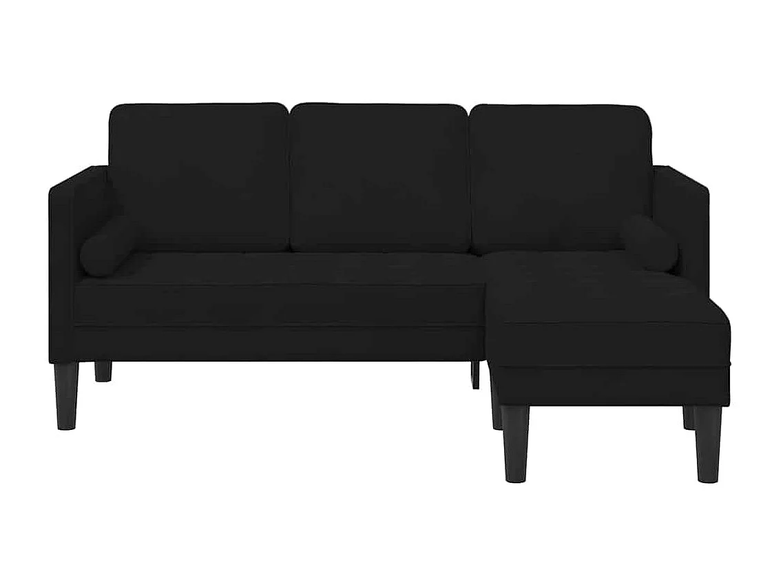 Zwarte bankstel 173 x 131 x 67 cm fluweel