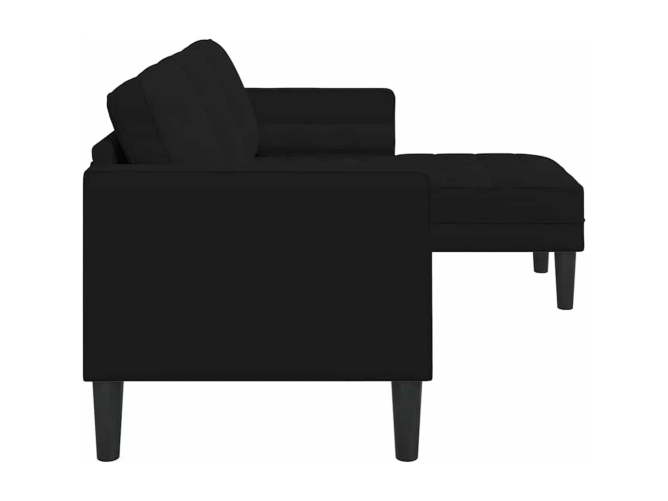 Zwarte bankstel 173 x 131 x 67 cm fluweel