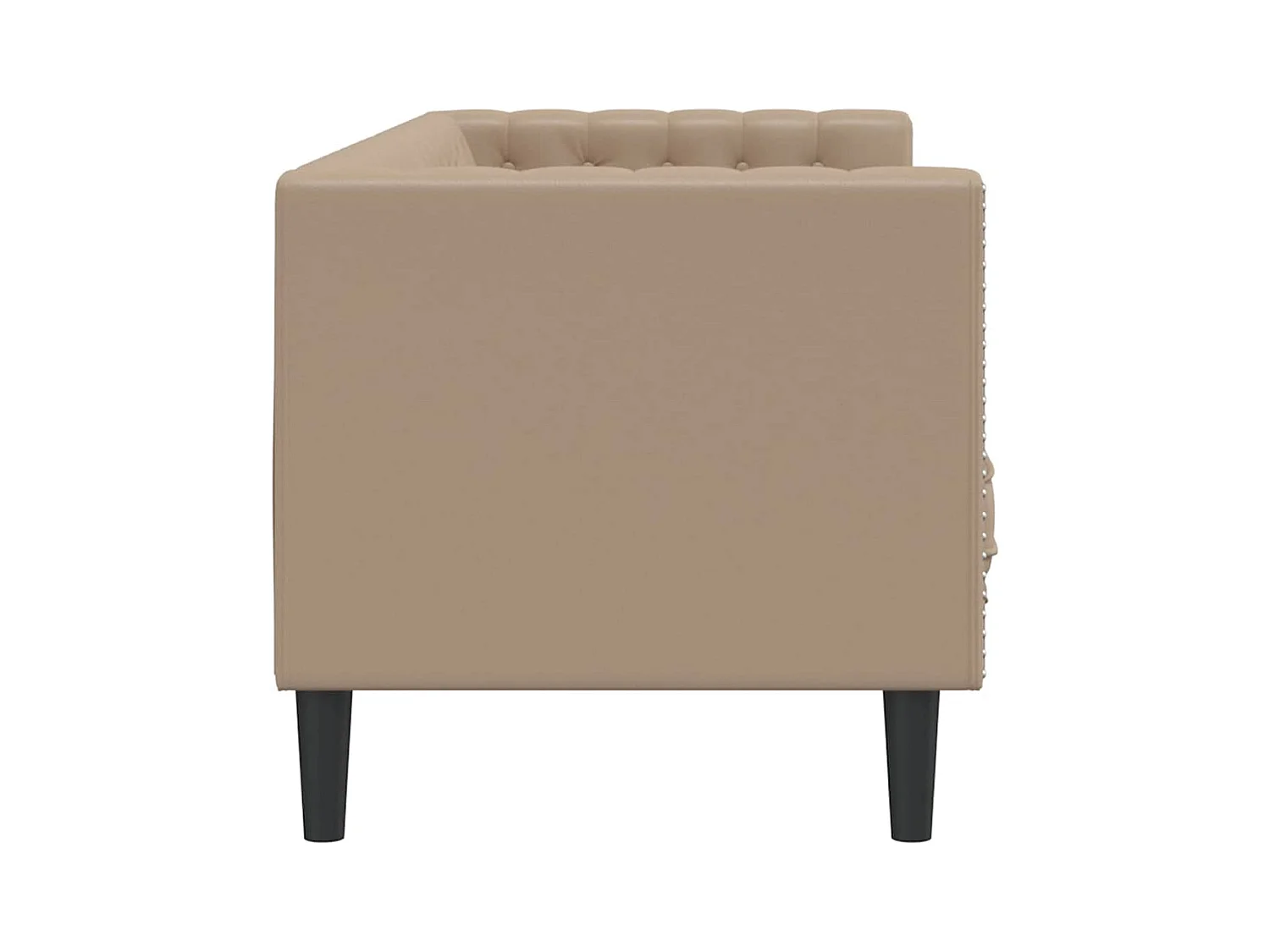 Divano Chesterfield a 3 posti in similpelle color cappuccino