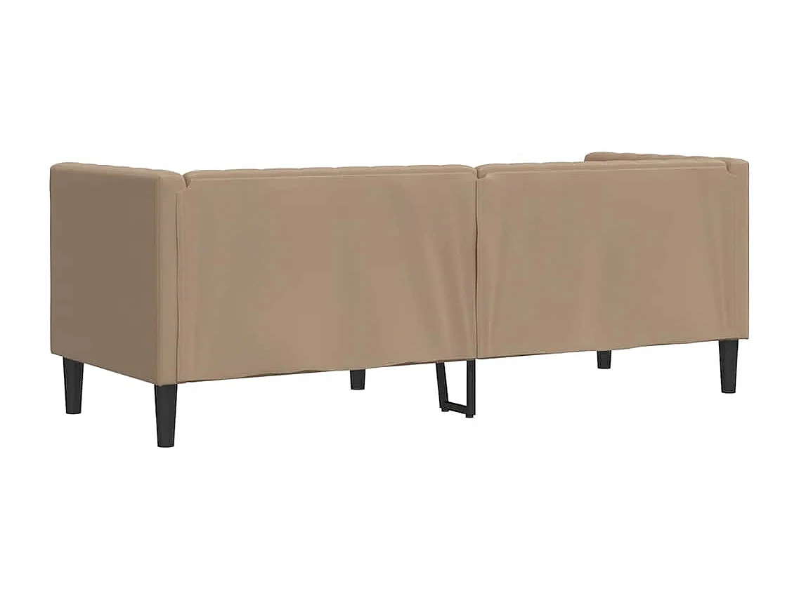 Divano Chesterfield a 3 posti in similpelle color cappuccino