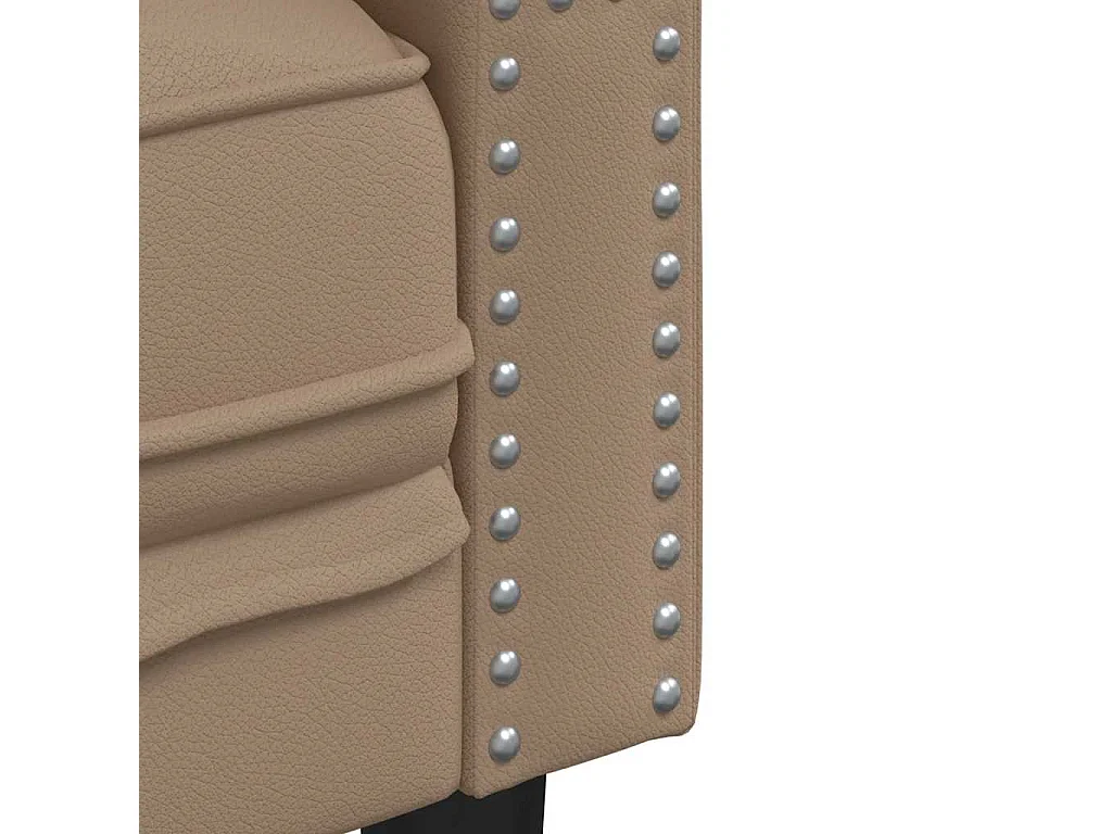 Divano Chesterfield a 3 posti in similpelle color cappuccino