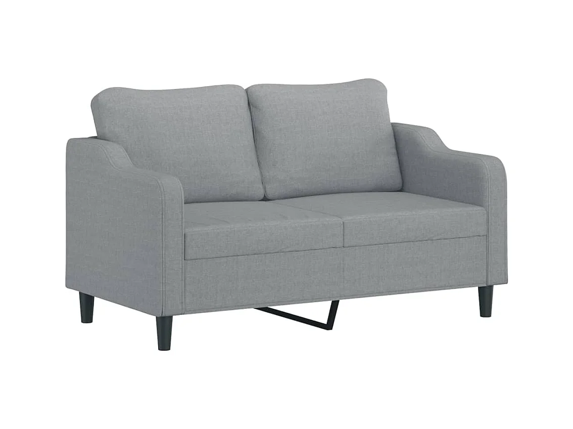 2-delige bankset met kussens, lichtgrijze stof