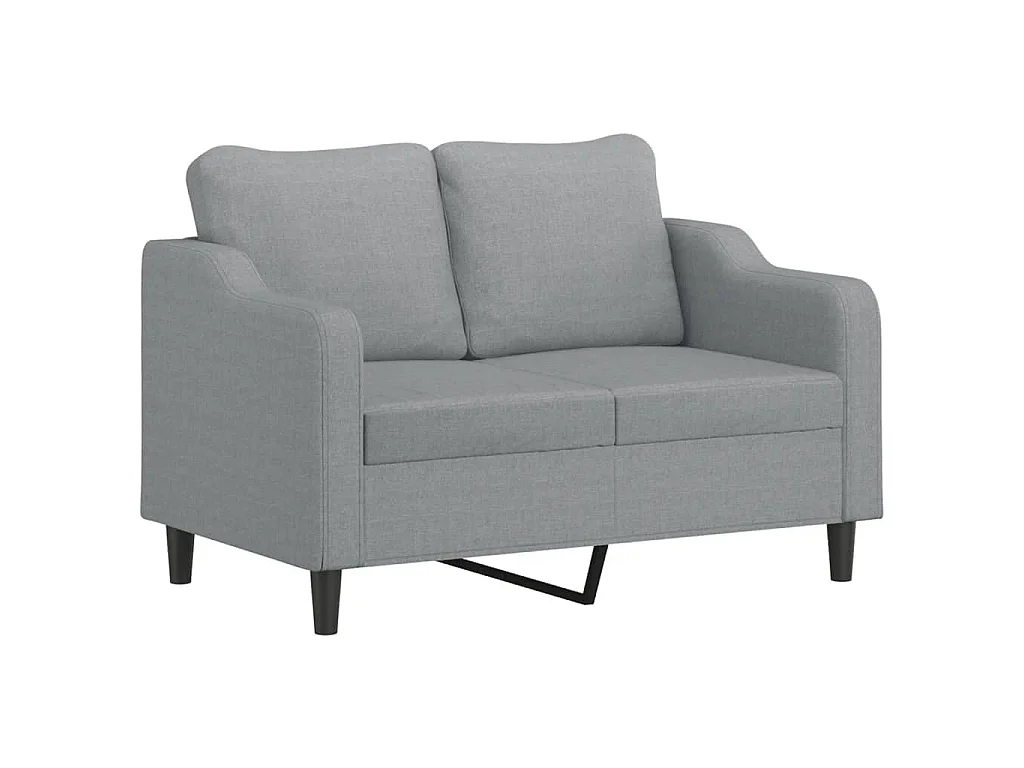 2-teiliges Sofaset mit Kissen, hellgrauer Stoff