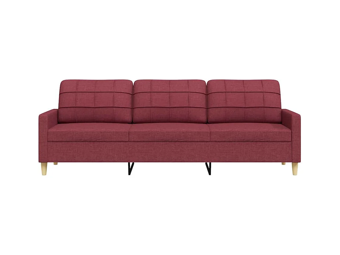 3-Sitzer-Sofa Burgunderrot 210 cm Stoff