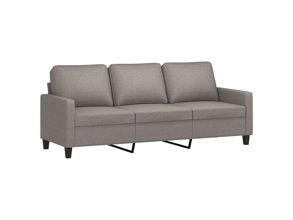 Divano 3 posti con poggiapiedi Taupe 180 cm Tessuto