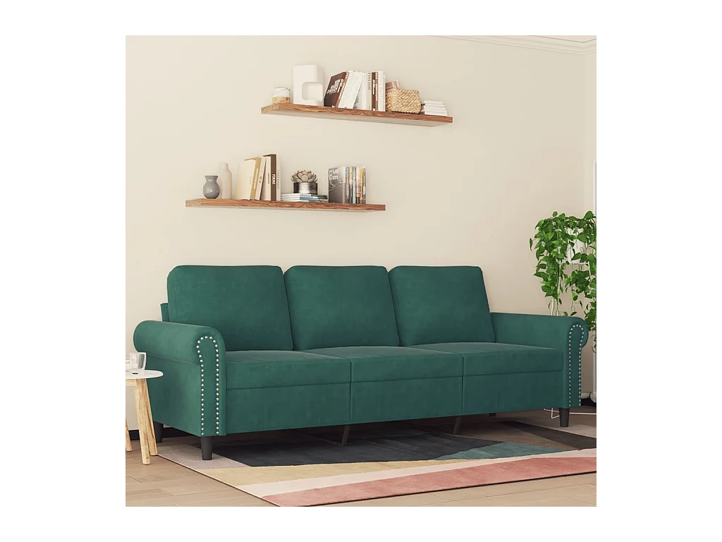 3-zitsbank Donkergroen 180 cm Fluweel