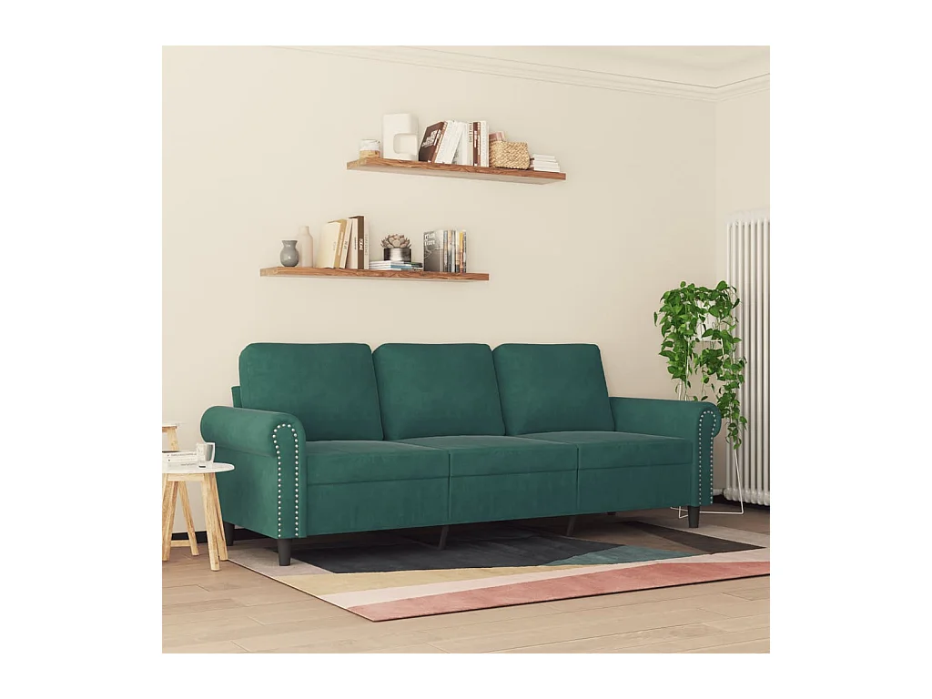 3-zitsbank Donkergroen 180 cm Fluweel