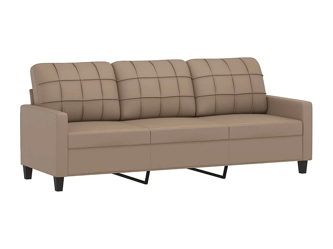 3-zitsbank met voetenbank Cappuccino 180cm Kunstleer