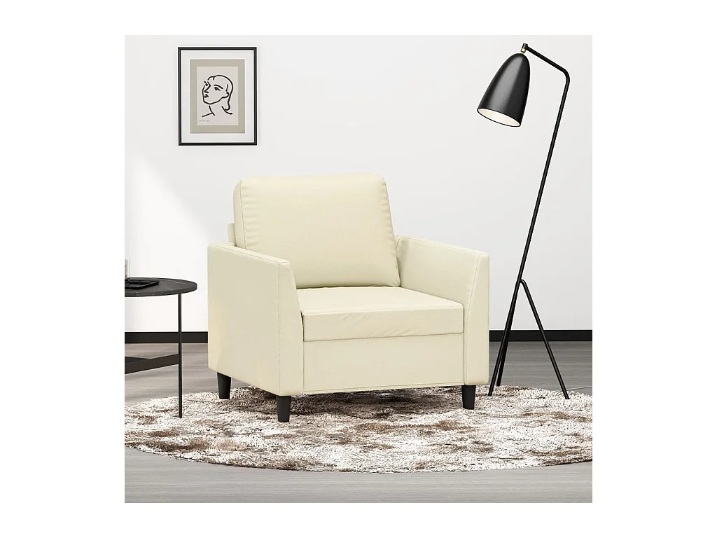 Fauteuil Crème 60 cm Similicuir