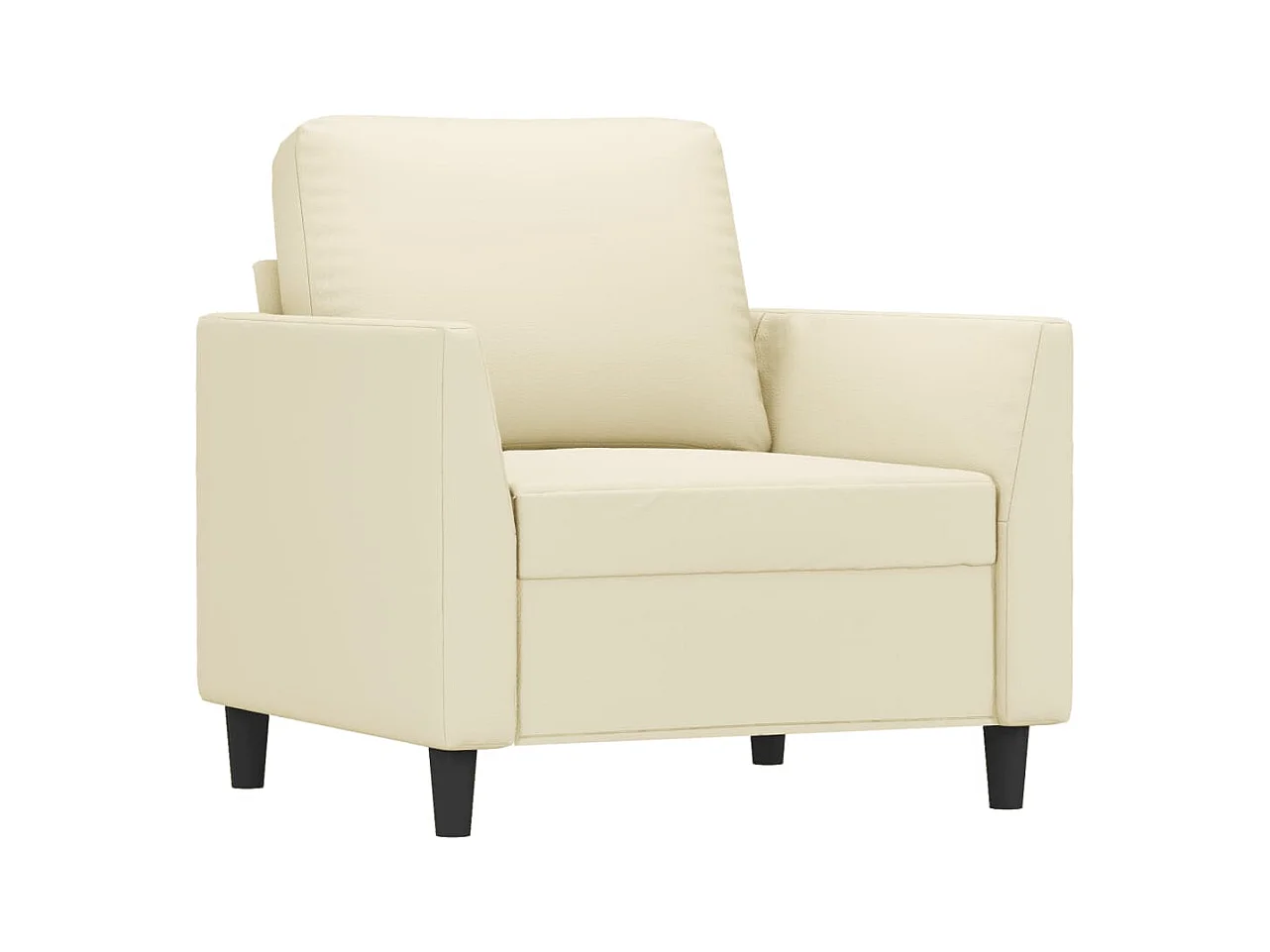 Fauteuil Crème 60 cm Similicuir