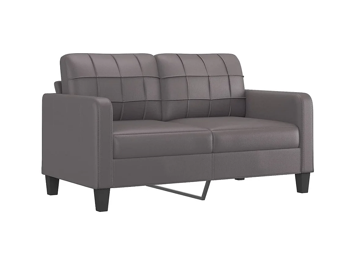 2-zitsbank met sierkussens grijs 140cm kunstleer