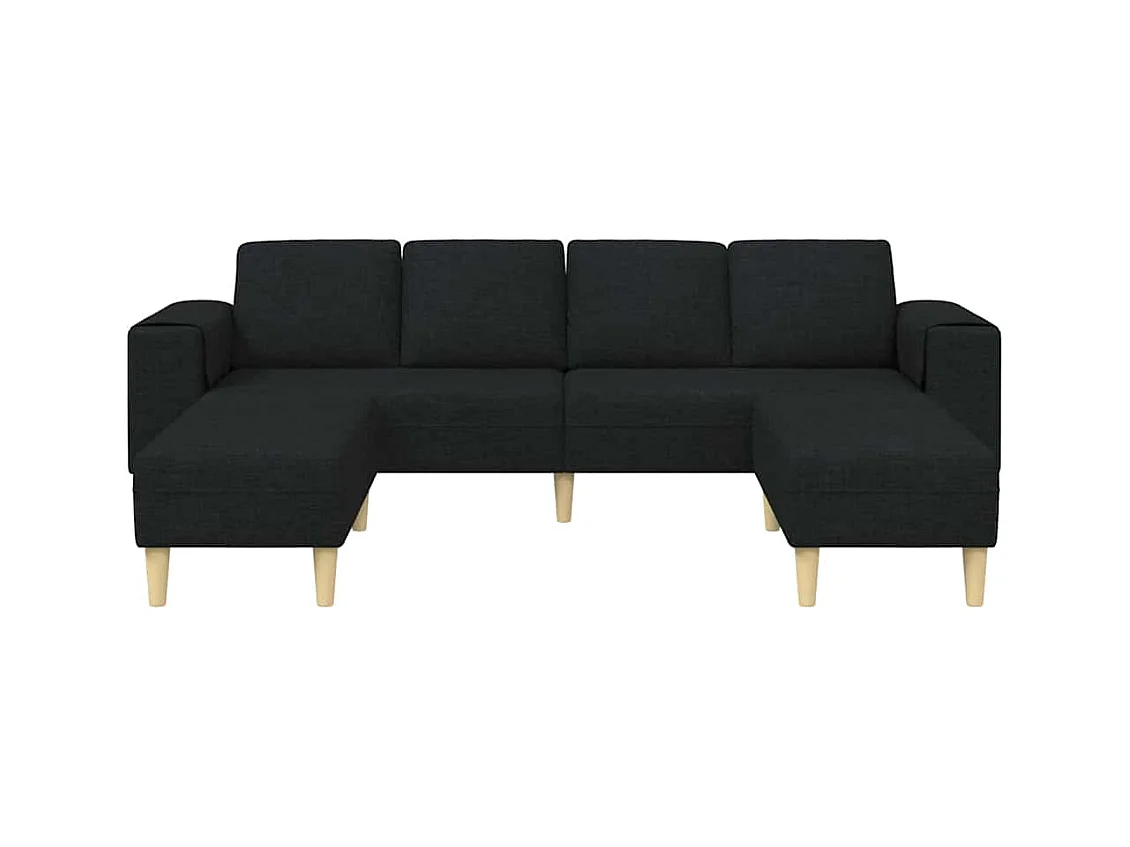 Set di divani 3 pezzi in tessuto nero