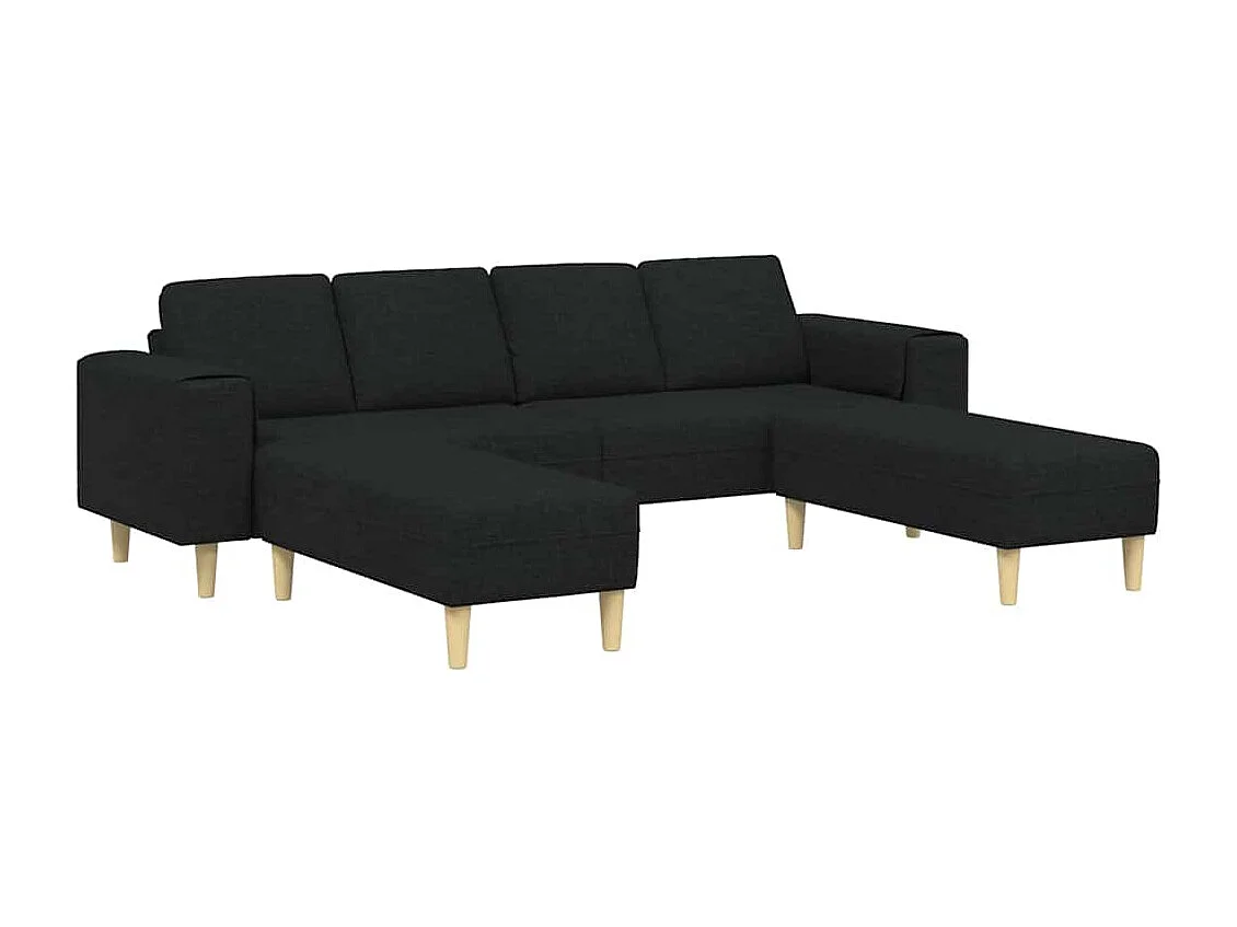 3-delige bankstel in zwarte stof