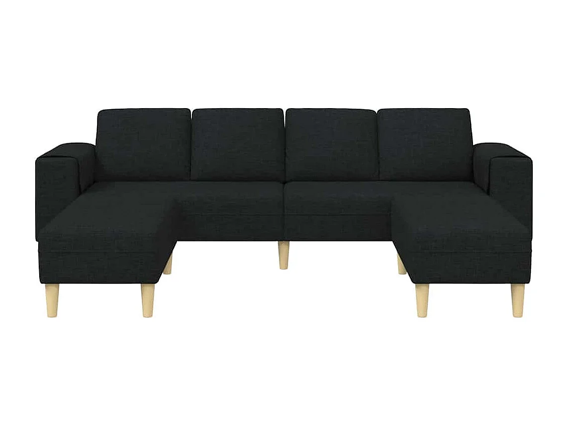 3-delige bankstel in zwarte stof