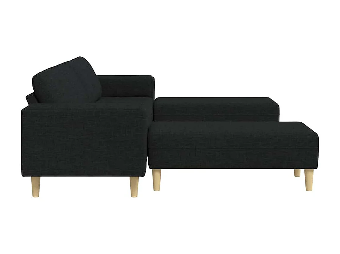 3-delige bankstel in zwarte stof