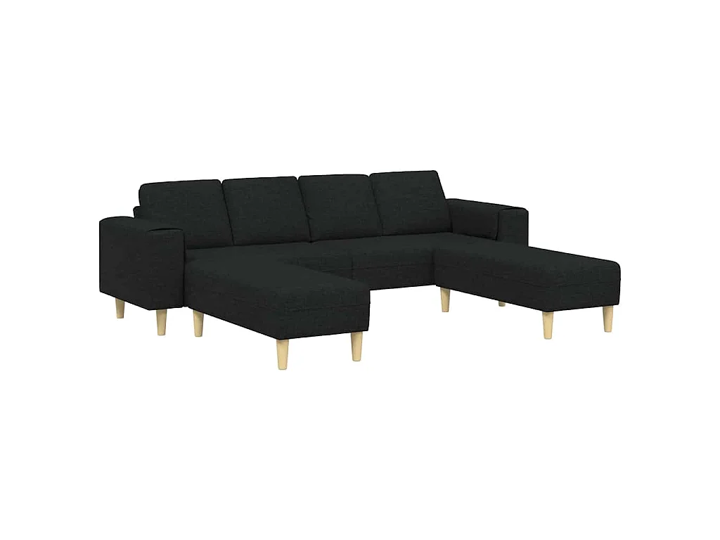 Set di divani 3 pezzi in tessuto nero