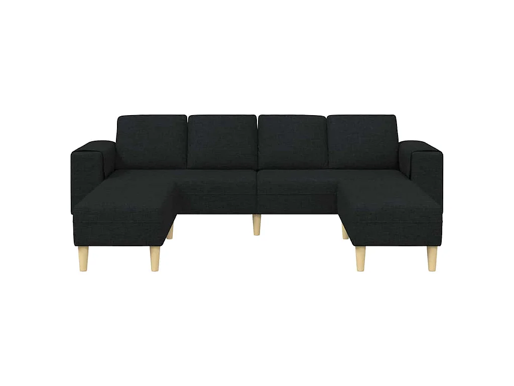 Set di divani 3 pezzi in tessuto nero